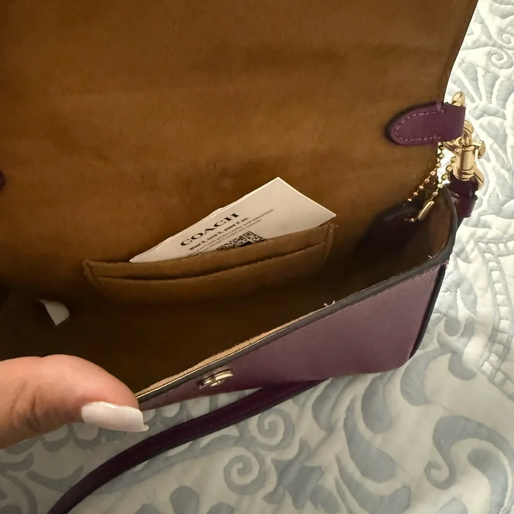 Coach Purple Crossbody Bag with Gold Hardware - Picture 10 of 12